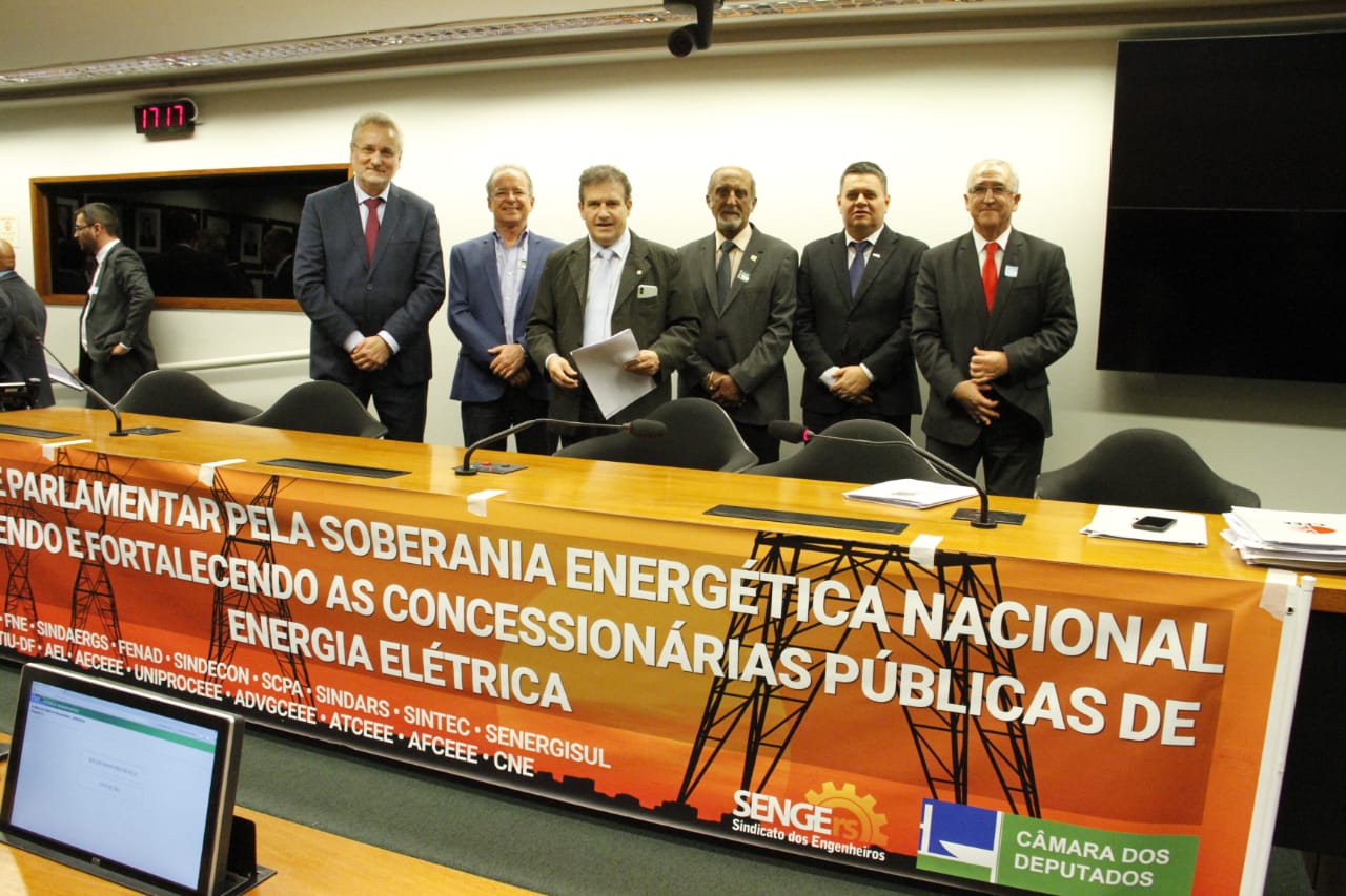 Engenharia presente, com Alexandre Wolmann, da FNE e Senge-RS e Gerson Tertuliano, do Senge-GO, no lançamento da Frente pela Soberania Energética