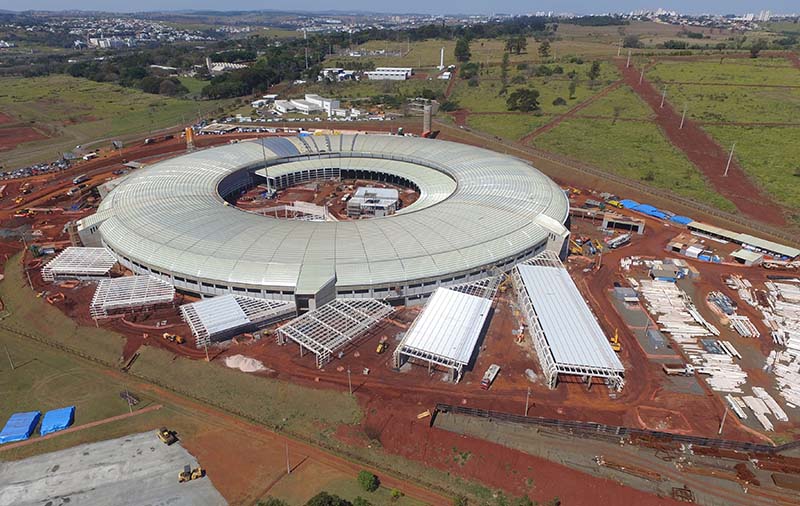 Sirius em construção no Polo de Alta Tecnologia de Campinas, ao lado do Laboratório Nacional de Luz Síncroton (LNLS).