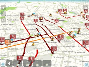 Pontos simjultânios de congestionamento. Ilustração/Waze